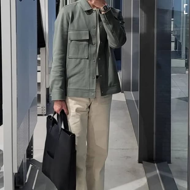 COS 코스 코튼 트윌 자켓 카키