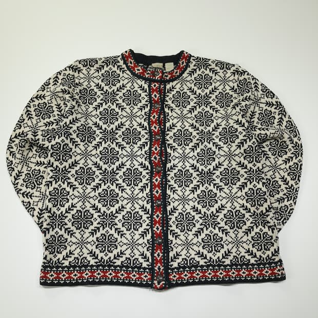 CL036 엘엘빈 빈티지 노르딕 페어아일 코튼 가디건