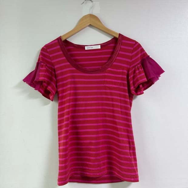 sacai luck red stripe top