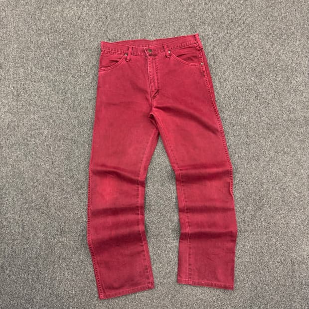 34)랭글러 빈티지 버건디 데님팬츠