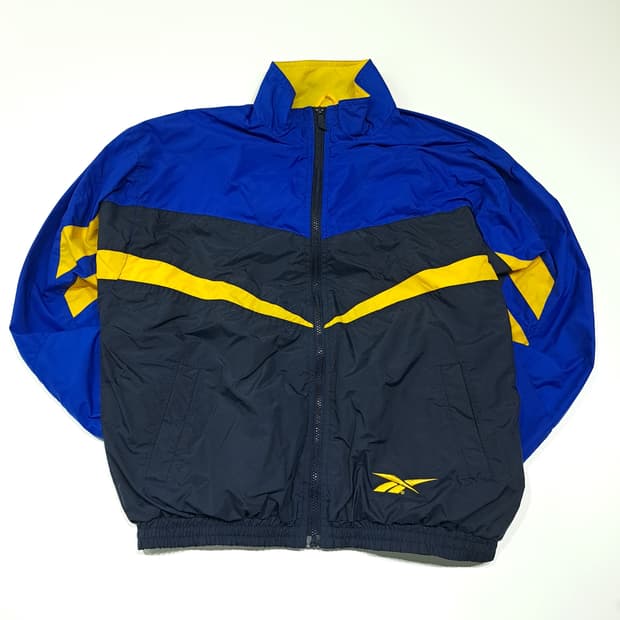 CK061 M 리복 90s 올드스쿨 블루&네이비 컬러블록 자켓
