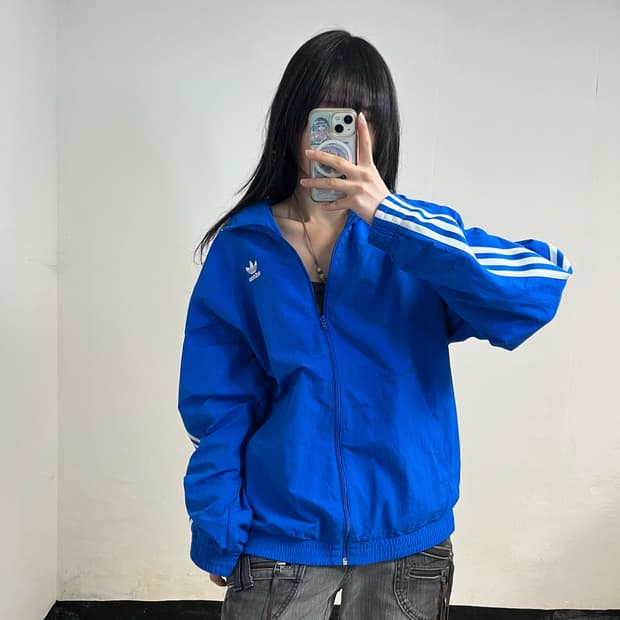 Adidas blue lock-up windbreaker