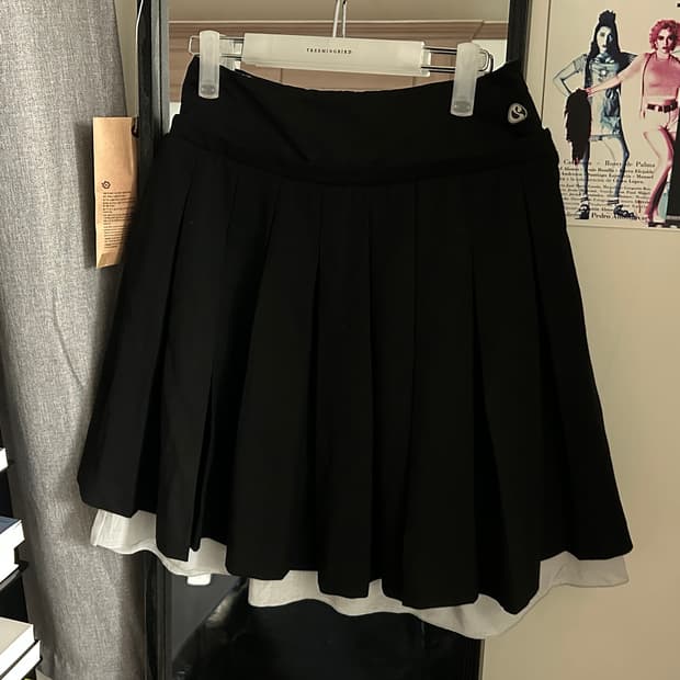 COYSEIO DOUBLE WAISTED PLEATS SKIRT