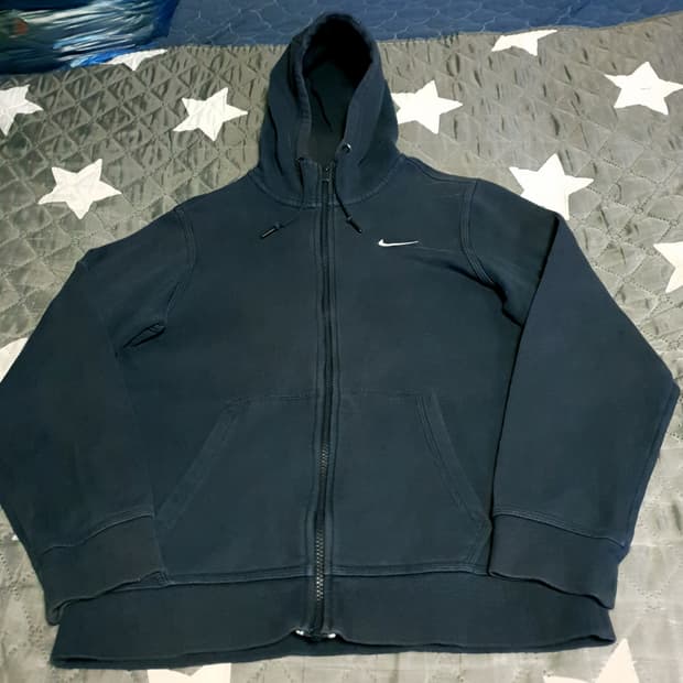 (해외판) 나이키 오버핏 솔로스우시 플리스 후드집업 네이비 (S)