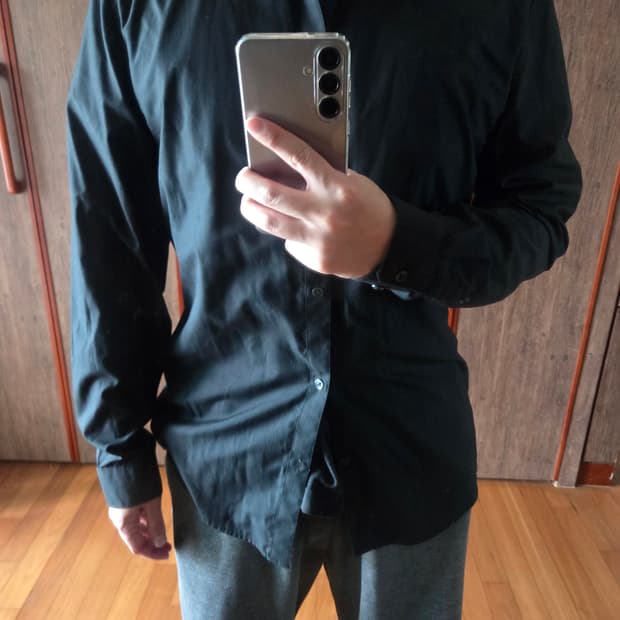 h&m 흐엔므 셔츠 블랙 [M]