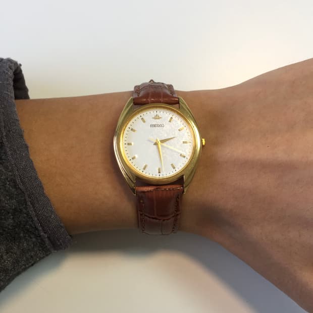 80s seiko gold snow flake dial quartz