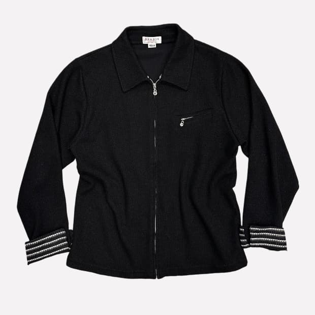 glitter texture zip-up jacket