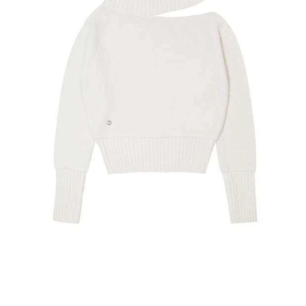 보헤미안서울 25 NECK CUTOUT SLIMFIT KNIT, IVOR