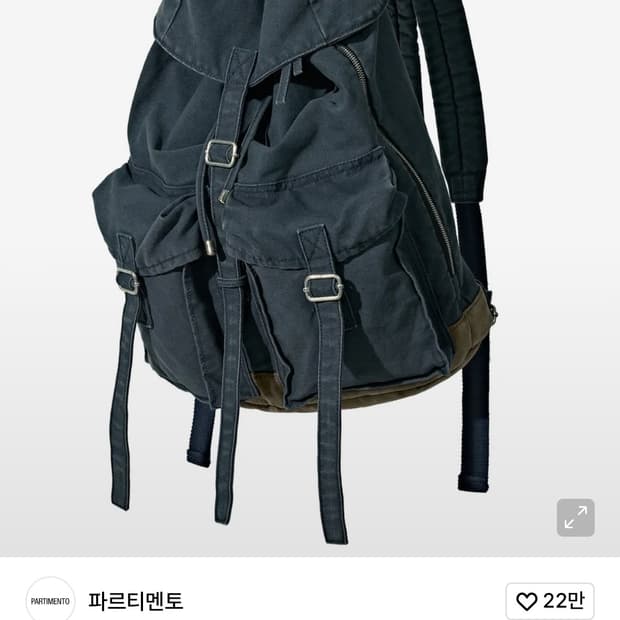 파르티멘토 VTG 워시드 코튼 럭색 네이비