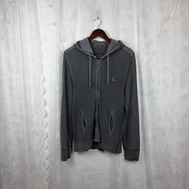 BEAN POLE Vintage Ribbed Hoodie Zip-Up