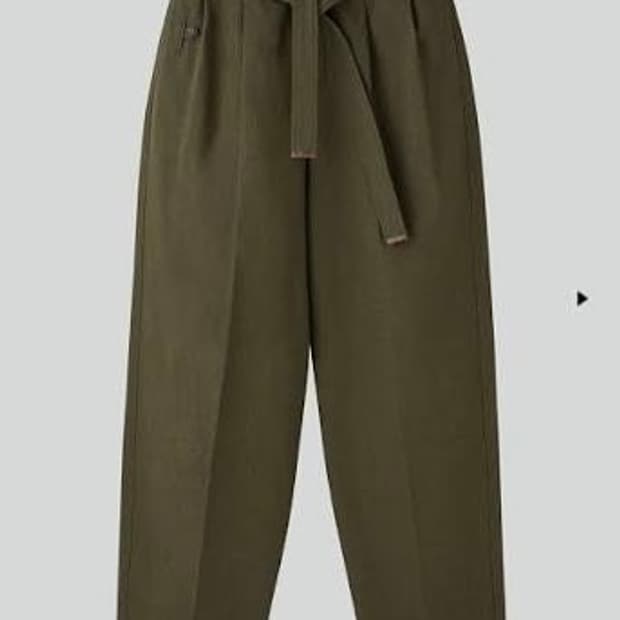 렉토 벨트 디테일 하이웨이스트 팬츠 카키 L