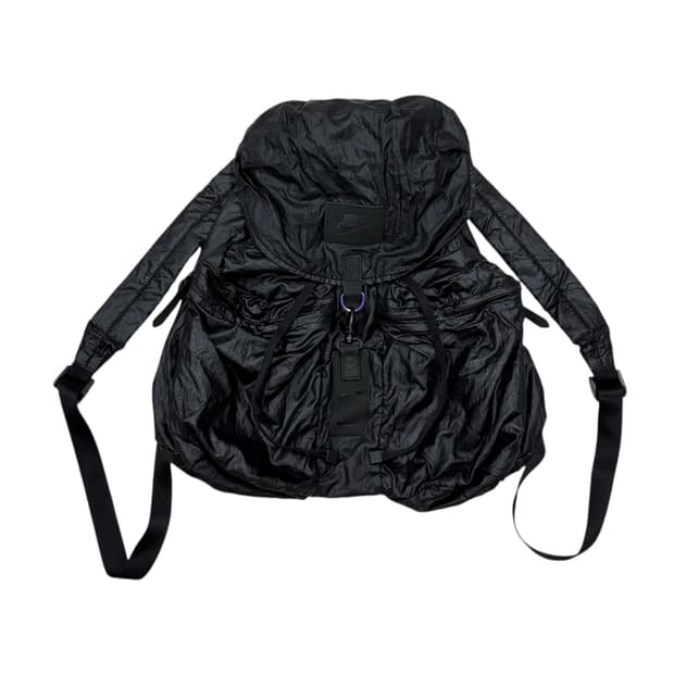 나이키 빈티지 Y2K 나일론 스트링 럭색 포켓 백팩 가방 블랙