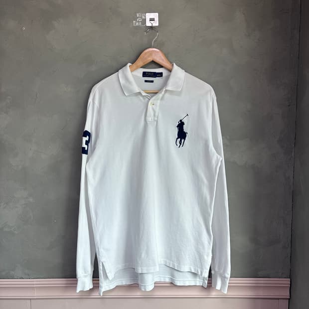 폴로 랄프로렌 빅포니 카라티 롱슬리브 화이트