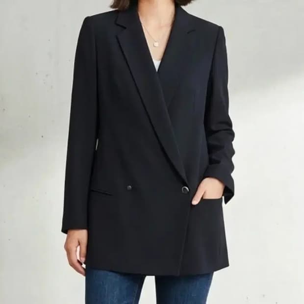 미샤 블랙 더블 버튼 자켓 85