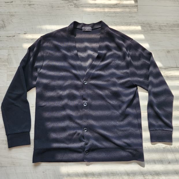 C.M 블랙 브이넥 가디건 팜. 2XL(100~105)사이즈 남성 니트