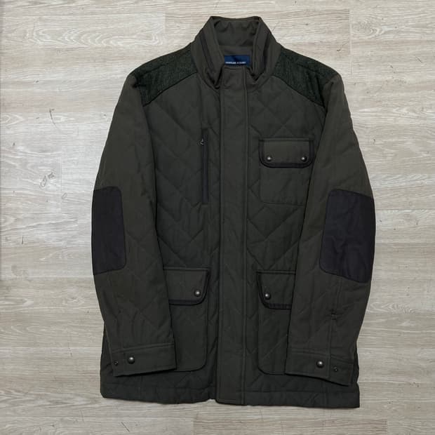 크리스찬 오자르 헤링본 배색 스탠드넥 큉팅자켓 [카키] XL/105