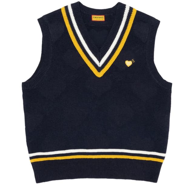 휴먼메이드 하트 니트 베스트 미듐