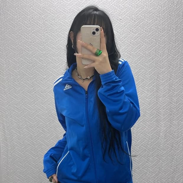 아디다스 스포티 Y2K 비비드블루 져지 집업 100 C08199