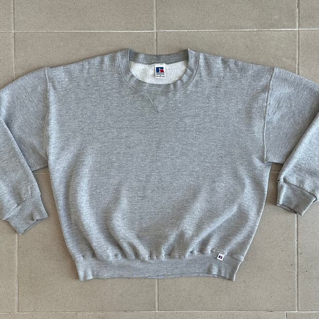 90s 빈티지 러셀 스웻셔츠 그레이 XL USA