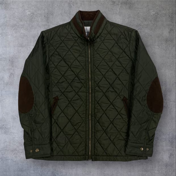 빈폴 카키 컬러 스몰 로고 퀼팅 자켓