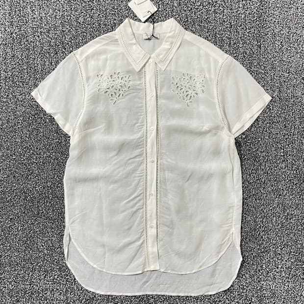 빈티지9. (새상품) SANDRO 산드로 펀칭 시스루 블라우스 모리걸