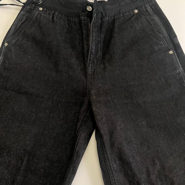 언어펙티드 X 플랙 드로우스트링 루즈 데님 블랙