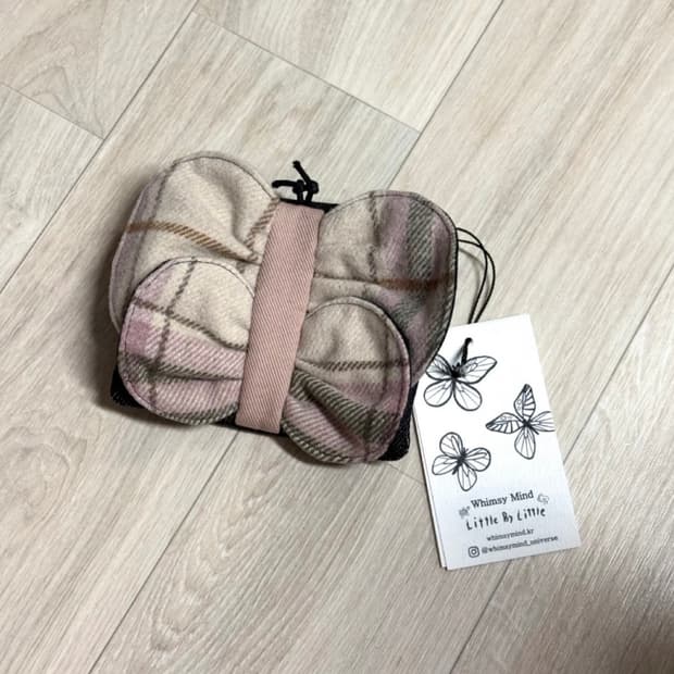 윔지마인드 나비 랩 수집 패브릭 데님 카드지갑