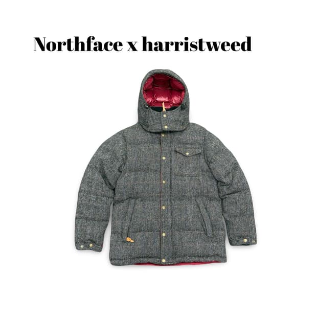 (95)노스페이스 해리스트위드 헤링본 패딩 자켓