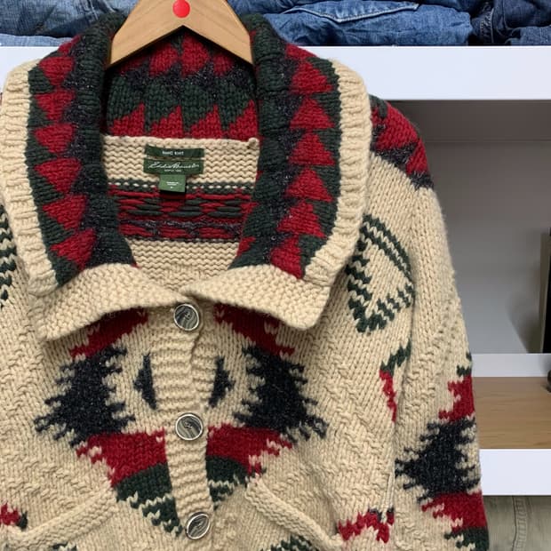 [M] 에디 바우어 핸드니트 노르딕 패턴 가디건