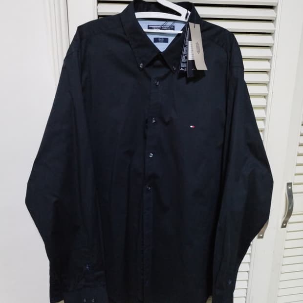 새거 2XL 타미힐피거 블랙 셔츠