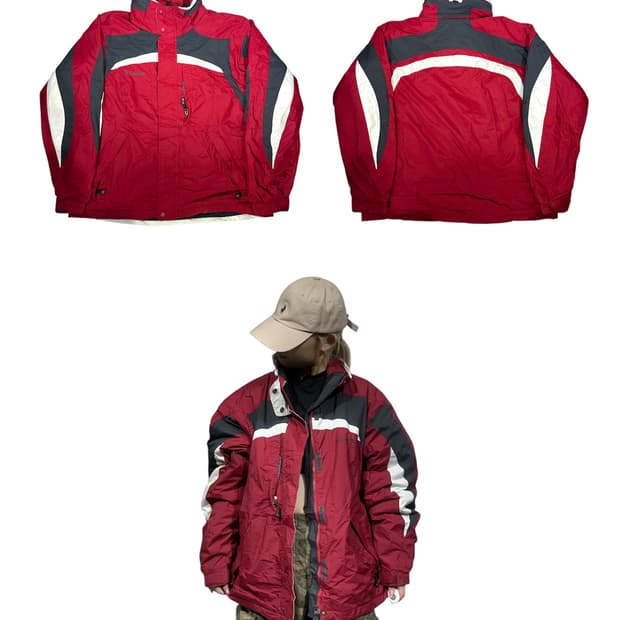 컬럼비아 버건디 바람막이 자켓 L