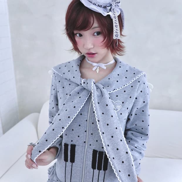 Piano Buttons Polka Dots Dress