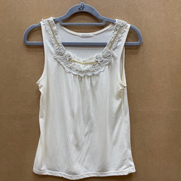 일본빈티지 엑시즈팜 로즈 레이스나시