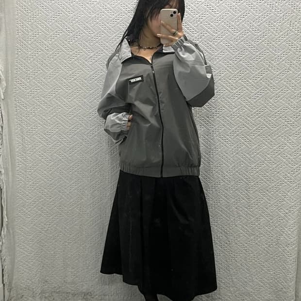 빈티지 올드스쿨  테크웨어 배색 바람막이 점퍼 L C06516