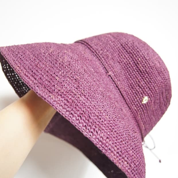 헬렌카민스키 라피아 모자 퍼플