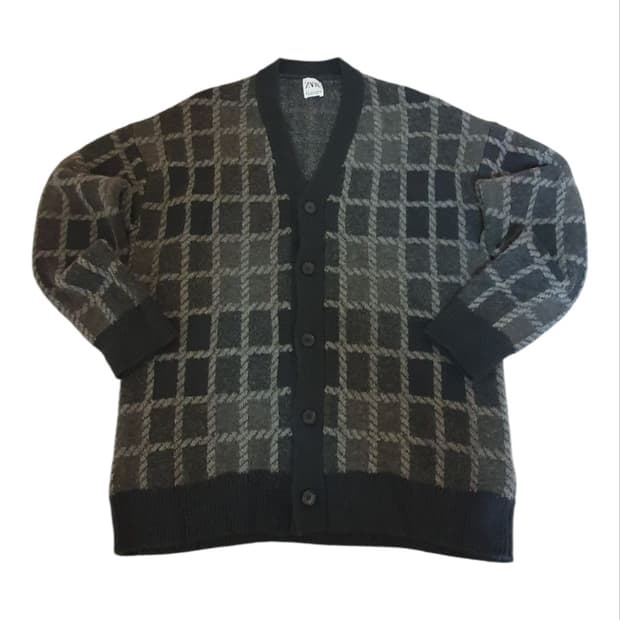 자라 체크패턴 가디건