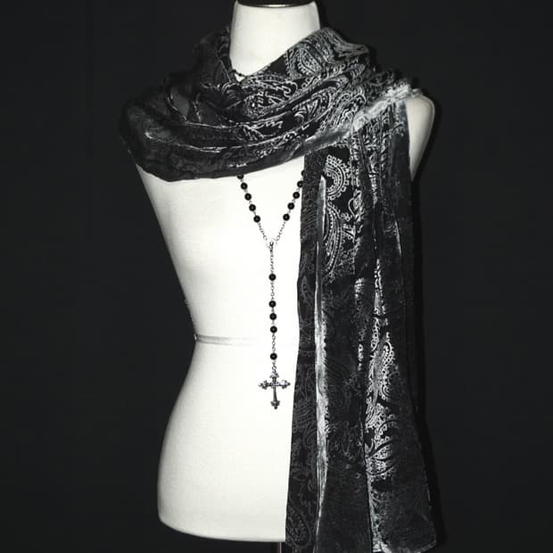 paisley velvet muffler 