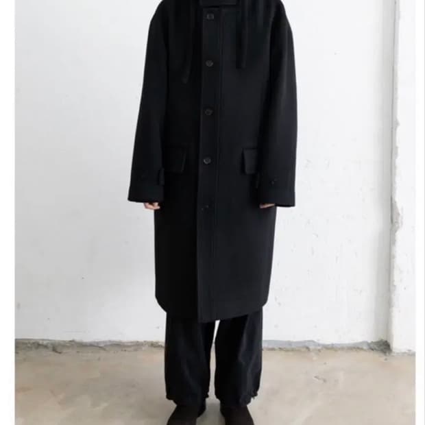 폴리테루 멜튼울 후디드코트