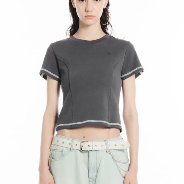 세릭 cerric DOUBLE LINE LOGO HALF TOP / CH