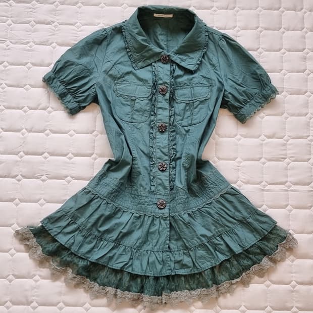 axes femme(악세즈 팜므) 빈티지 레이스 플레어 원피느