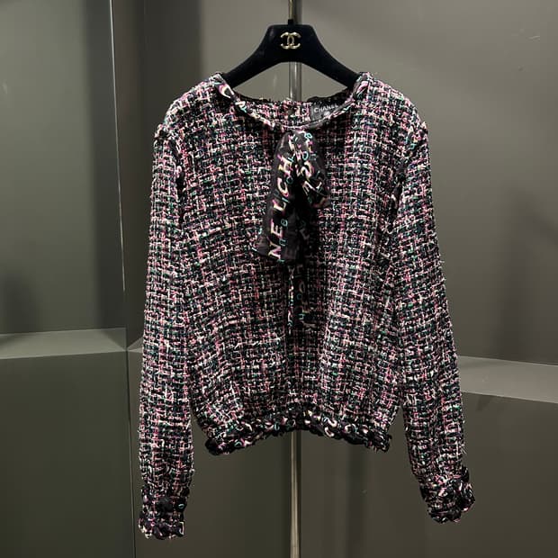 샤넬 스카프 트위드 탑