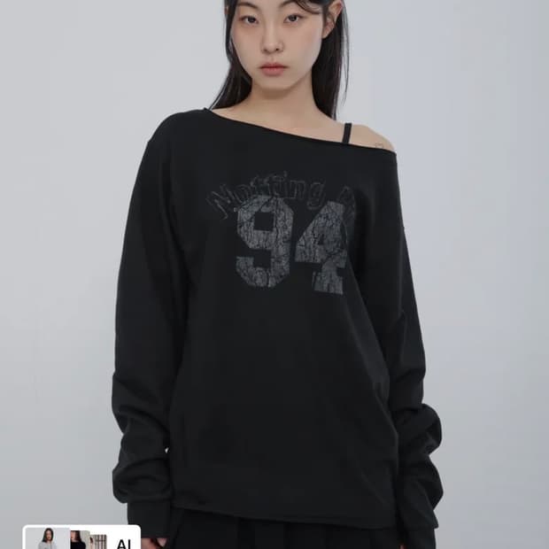 칙스 노팅힐 페미닌 원숄더 롱슬리브 블랙
