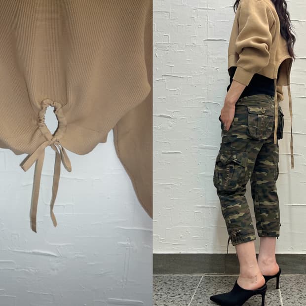 Tied crop cardigan