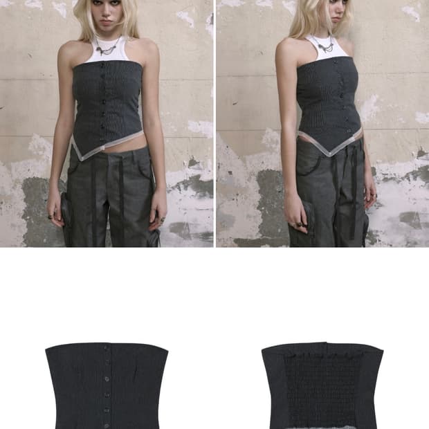 보헴서 뷔스티에 튜브탑