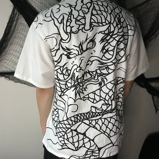 Oriental mood dragon printing shirts