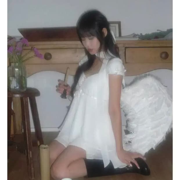 엔젤넘버555 엔넘파 스노우 엔젤 블라우스 화이트