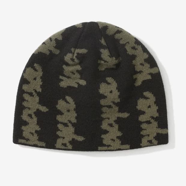 (새상품) 예스아이씨 자카드 비니 블랙