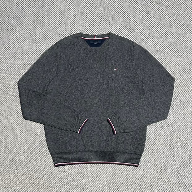[L] Tommy 타미힐피거 챠콜 라운드 니트