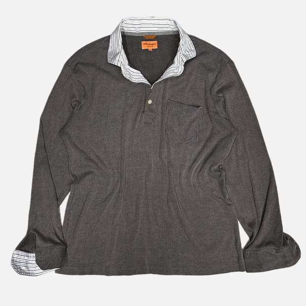 ribbed layered collar t-shirt