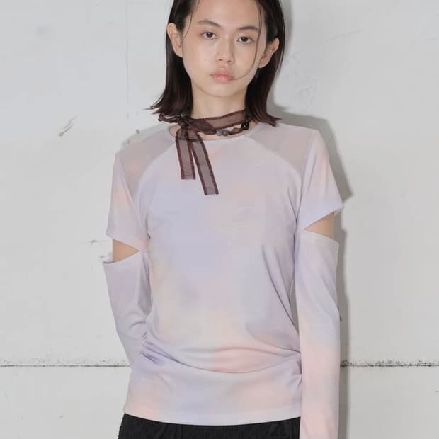 타입서비스 Marbling Mesh T-Shirt [Purple]